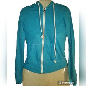Vintage Aeropostale Turquoise Zip Up Hoodie XS Plain 2010s‎ Indie Sleaze